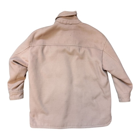 Abercrombie & Fitch Oversized Jacket Womens M Tan Cozy Button Up Heavy Warm - Picture 3 of 5